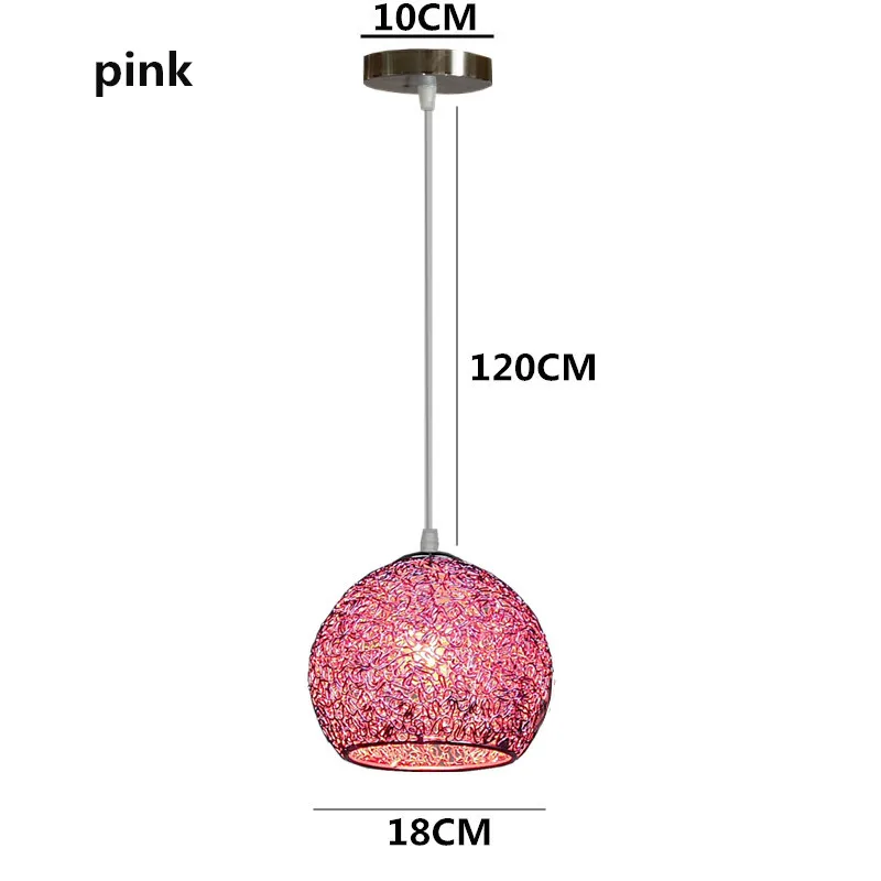 Современный светодиодный светильник 18 см с разноцветными шариками, металлический подвесной светильник, подвесной светильник в скандинавском кофейне для гостиной, столовой, бара, спальни - Цвет корпуса: pink