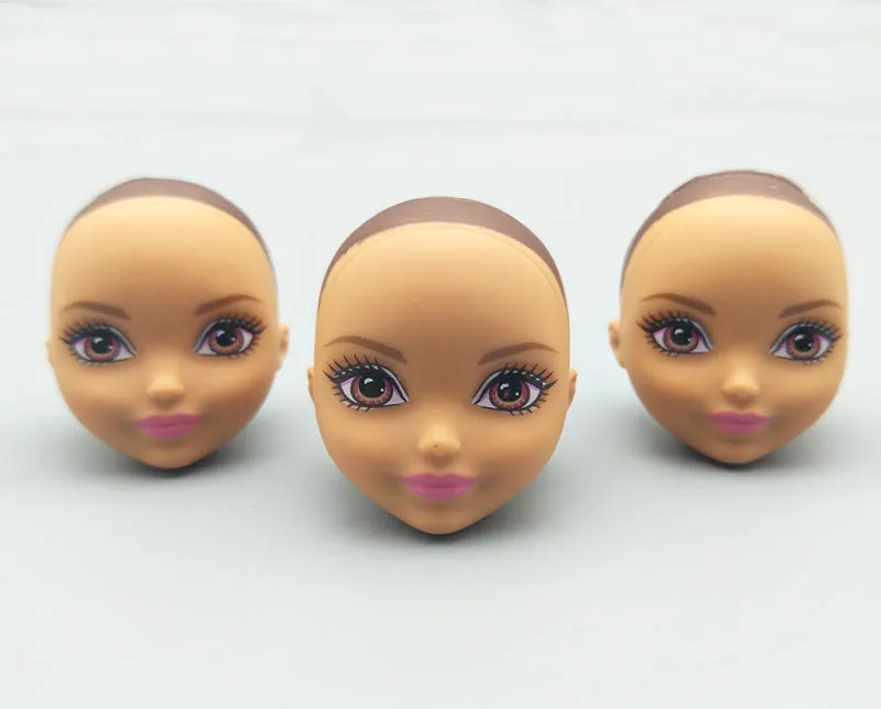 Мягкий макияж шоколадная лысая кукла голова для Monster High Кукольная BJD кукольная