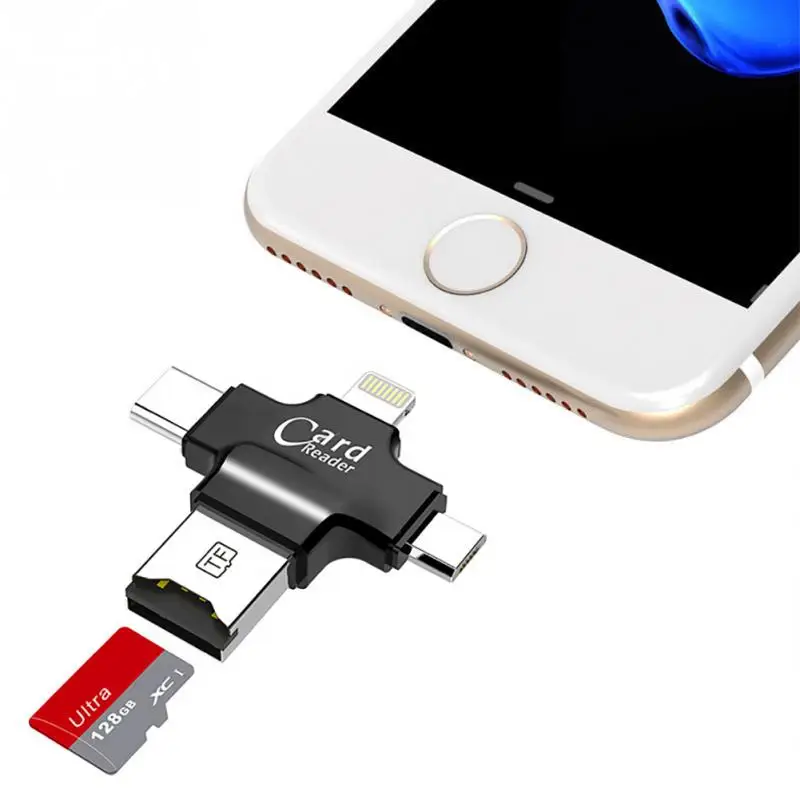 4 в 1 кард-ридер type C Micro USB адаптер Micro SD кард-ридер для iPhone/iPad Smart OTG