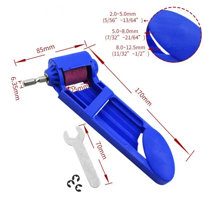 New 2-12.5mm Portable Drill Bit Sharpener Corundum Grinding Wheel for Grinder Tools for Drill Sharpener Power Tool