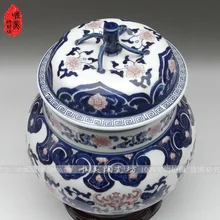 Цзиндэчжэнь синий и белый фарфор с синим резервуар для хранения