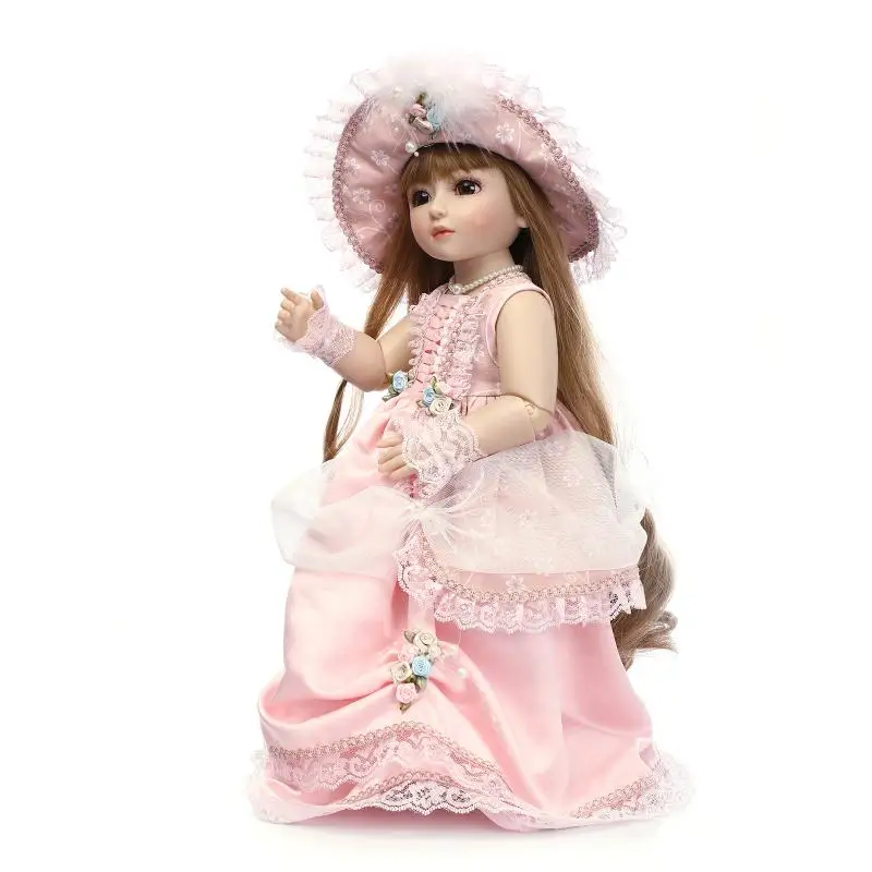 Длинные волосы шляпа 45 см BJD кукла невесты SD куклы сладкая принцесса девушка с наряд элегантное платье Парики Красивые игрушки Свадебные украшения