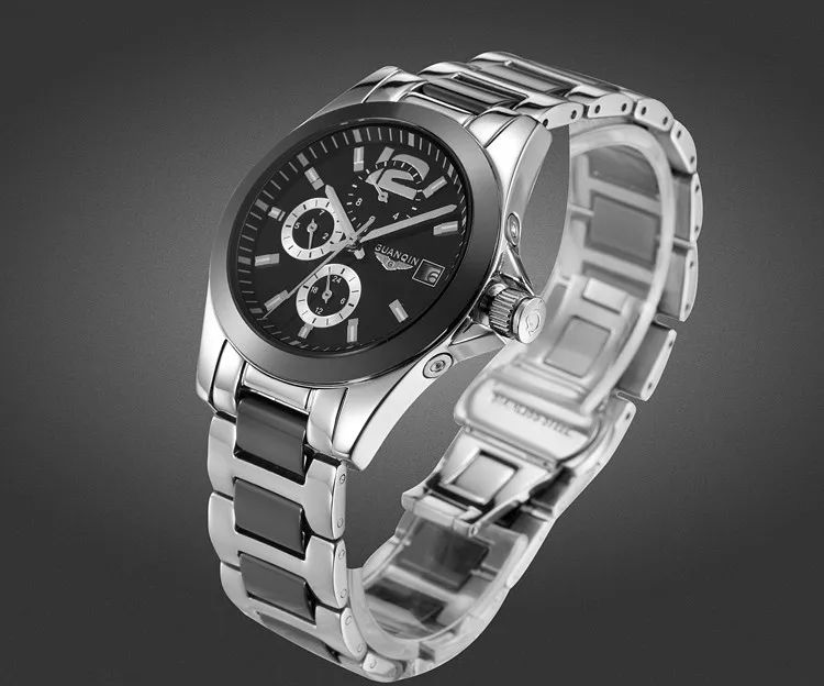 GUANQIN Ceramic Watch White Black Womens Ceramic Watch Mechanical Watch Auto Date Waterproof Dress Girls Clock Wristwatches (6)