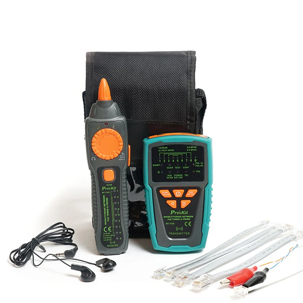 

Pro'skit MT-7029-C Anti-Interference Audio Network POE Check Line Network Cable Tester For Wire Telephone Line Detector Tracker