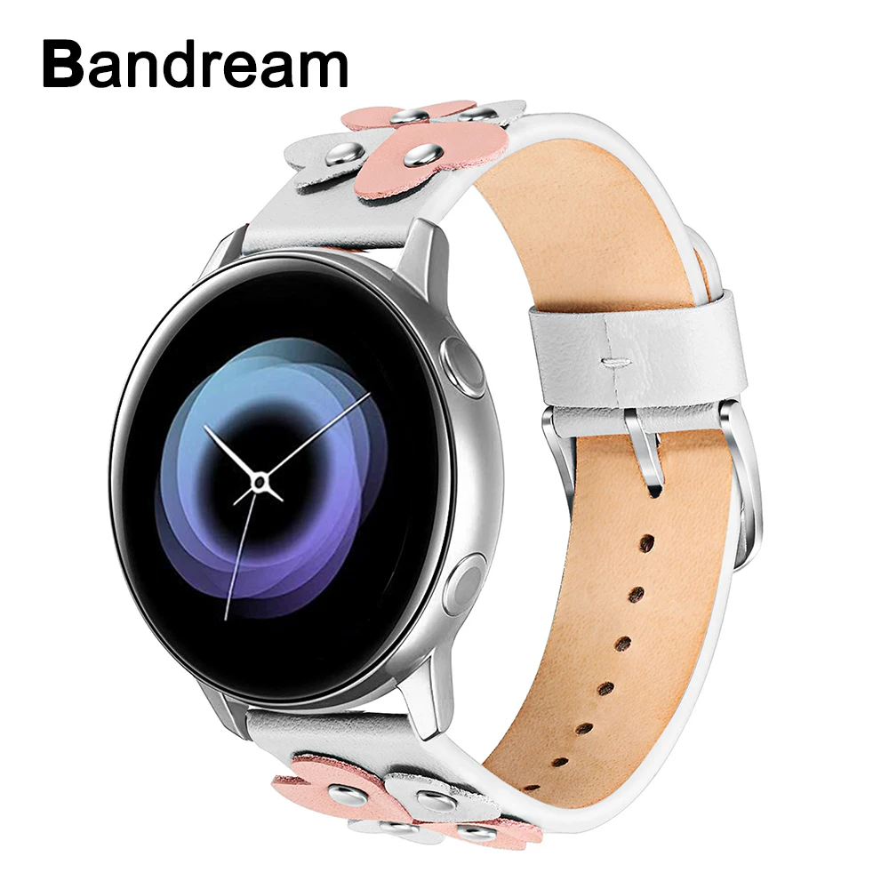 New Floral Genuine Leather Watchband for Samsung Galaxy Watch ...