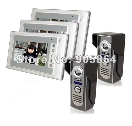 

7" Full Color Video  Door Phone Monitor Security Kit (2 to 3)