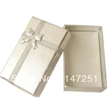 24 шт/лот серебряные Ювелирные наборы витрина серьги ожерелье витрина упаковочная коробка 5*8*2,5 см Подарочная коробка под ожерелье