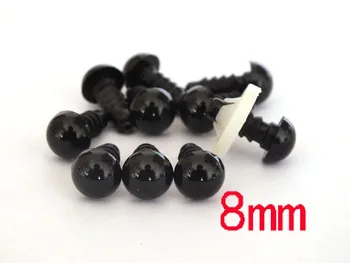 

Free shipping!!!100 pairs - 8mm Japanese Black Animal Safety Eyes Plastic Eyes