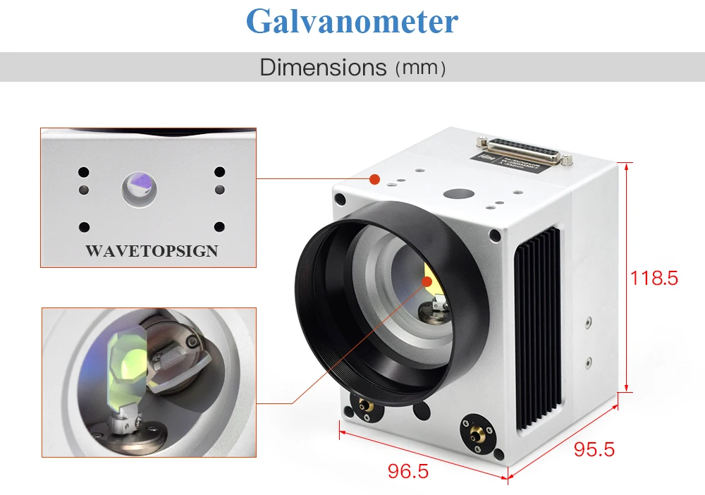 WaveTopSign SACNdre10 532nm цифровой гальванометр Aperture10mm с красным светом скорость маркировки 6000 мм волокно и JG сканирования объектив