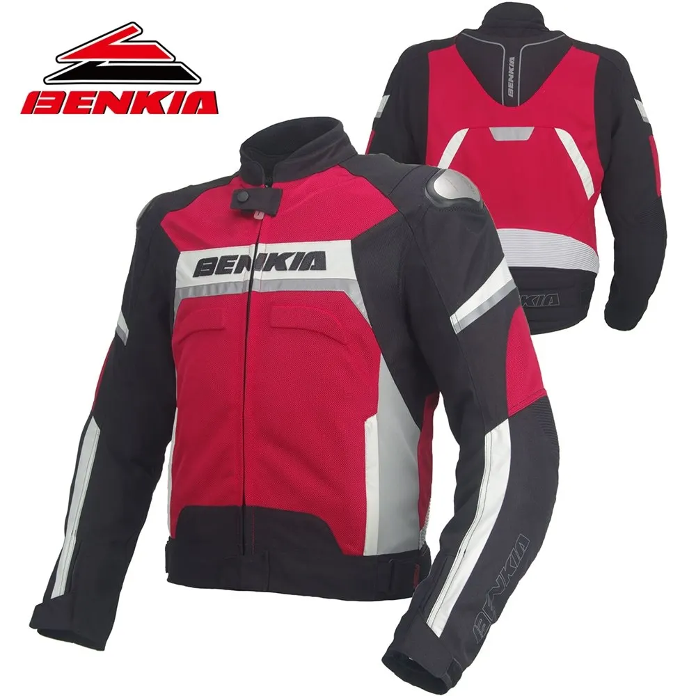 

BENKIA Motorcycle Jacket Breathable Autumn Summer Mesh Touring Moto Jacket Armor Windproof Lining Jaqueta with Protector HDFJW45