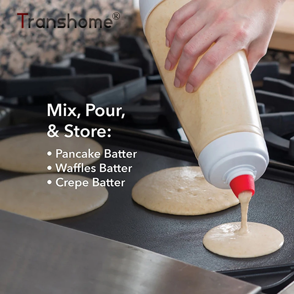 Transhome 1 Piece Plastic Batter Mixing Bottle Cupcake Pancake