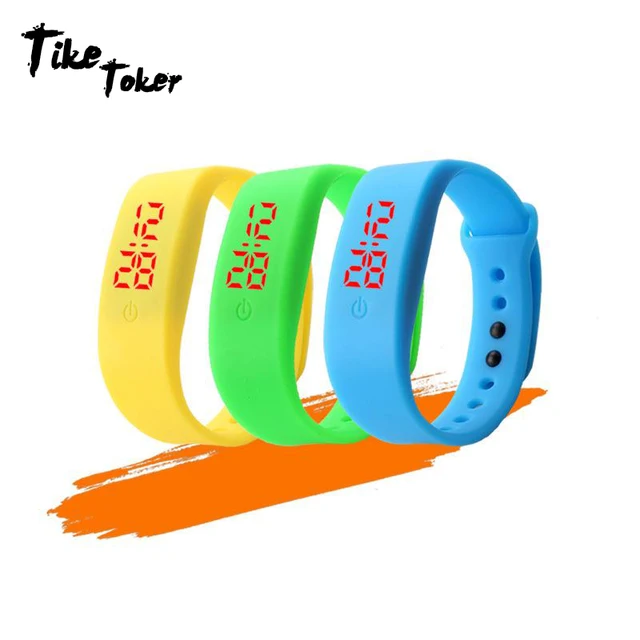TIke Toker,Candy Color Men's Women's Watch Rubber LED kids Watches Date Bracelet TIke Toker,Candy Color Men's Women's Watch Rubber LED kids Watches Date Bracelet