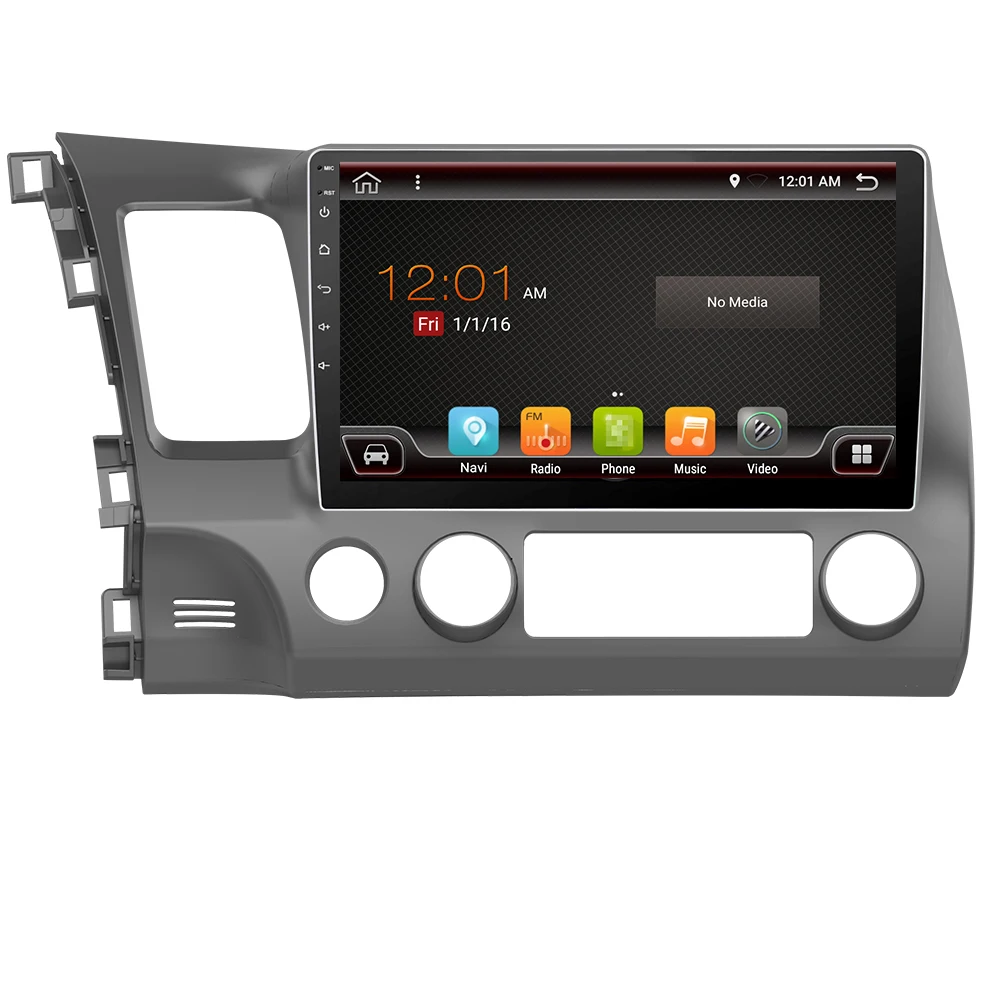 Best Eunavi 4G+32G Android 9.0 4G Car Radio Multimedia Video Player Navigation GPS For Honda Civic 2006-2011 2 din dvd raido PX6 2