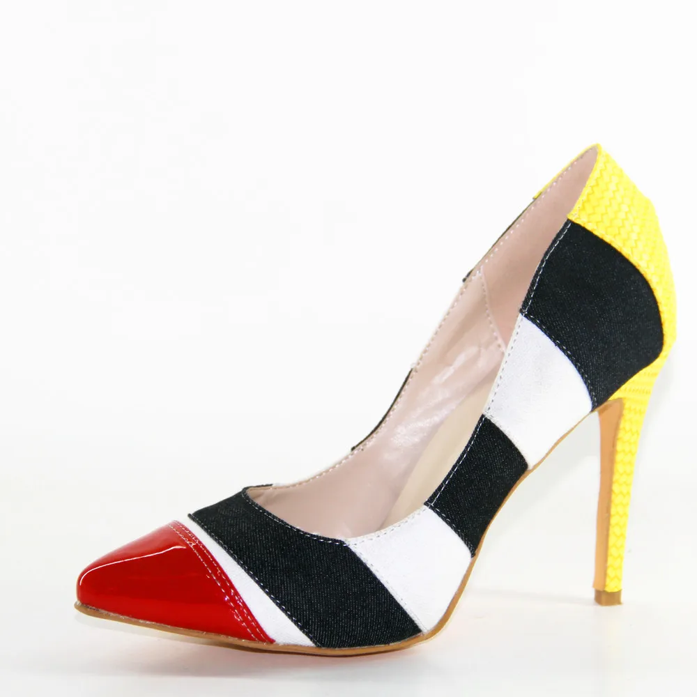 

Women Shoes 2019 High Heels multi color Normal Size Shoes Party Wedding Shoes Ankle Strap Plus Size