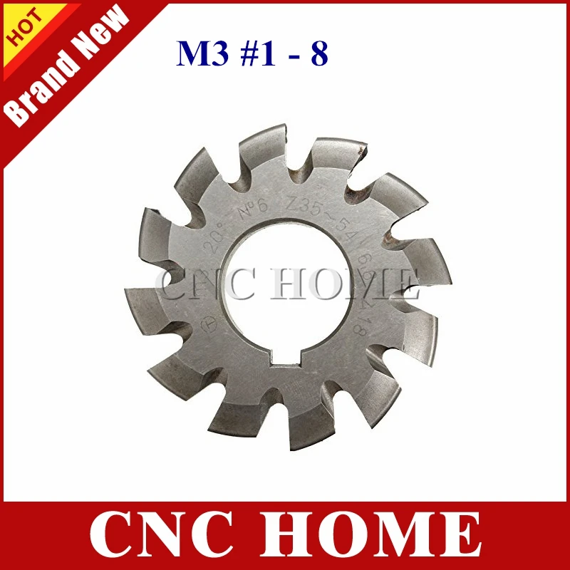 M3 modules PA20 degrees HSS Gear Milling cutter Gear cutter 1 8 8pcs/setin Milling Cutter from