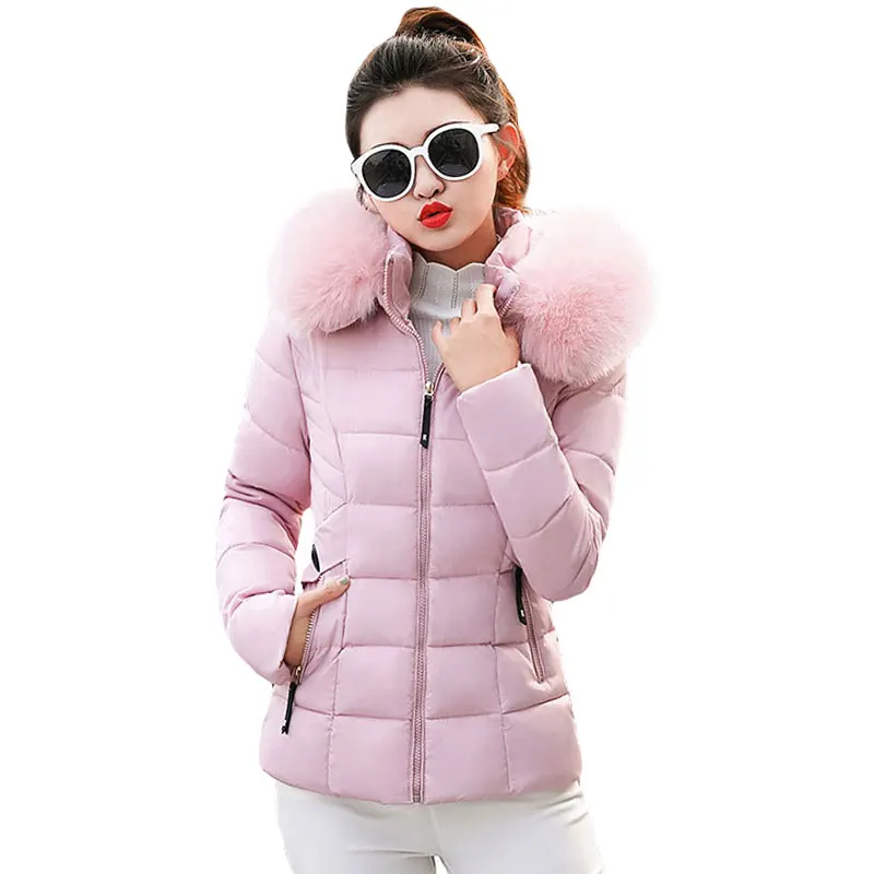 

Women Winter 2018 New Thicken Fashion Outwear Warm wild Female Short Section Fur Collar Jacket Comfortable Elegant Trend Coat