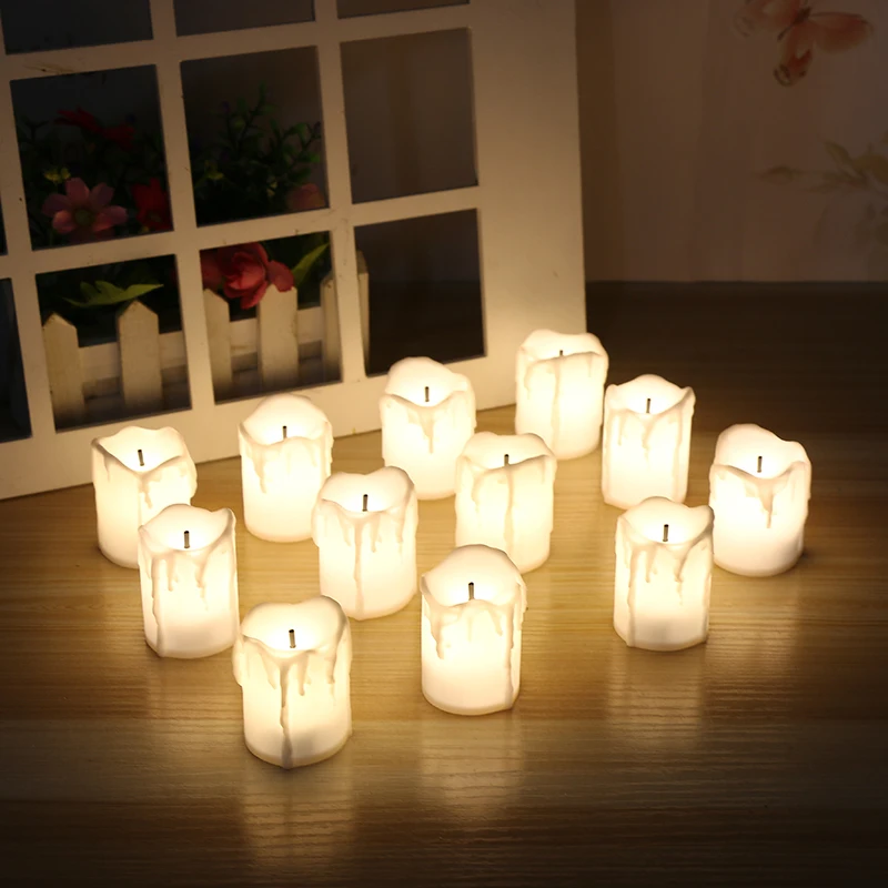 Pack Of 12 Warm White Not Flicker Flameless Electric Candles Battery Pack Of 12 Warm White Not Flicker Flameless Electric Candles Battery Ed Tealight Holiday Wedding Votive In From Home