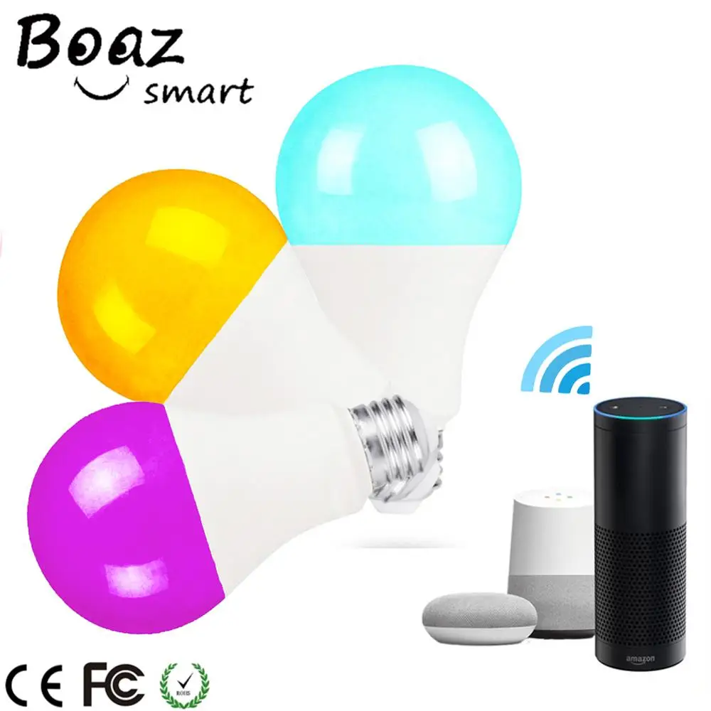 

Boaz 7W Wifi Control Light Smart Wifi Bulb Light E27 Voice Control Smart Bulb Alexa Echo Google Home IFTTT Tuya Smart 3pcs