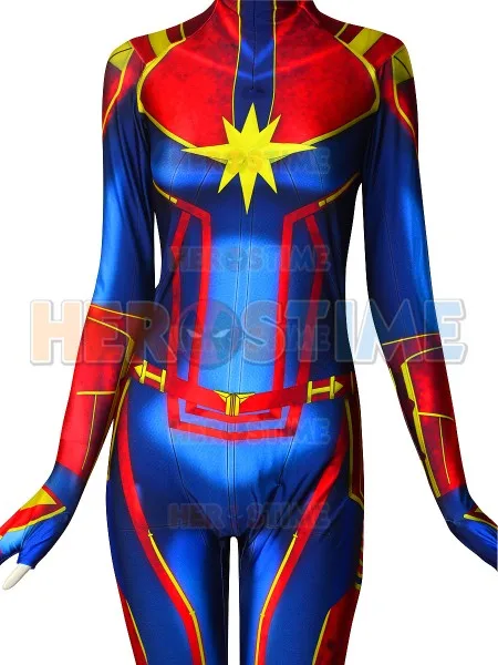 MS Marvel косплэй костюм 3D принт Мстители 4 Марвел Капитан Carol Danvers боди индивидуальный заказ супергероя фильмы