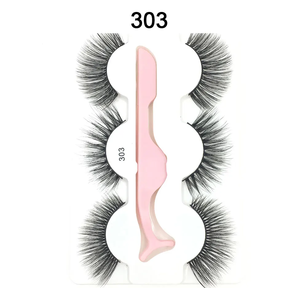 3 Pairs 3D Handmade Fake Eyelashes Natural Long Thick Makeup False Eyelashes Cross Eye Lashes Faux Cils for Makeup Tools