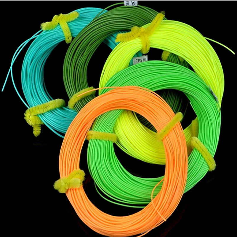 

35Y WF 3/4/5/6/7/8F fly line floating line 30.5m fly fishing line yellow green color fishing line Variable diameter line