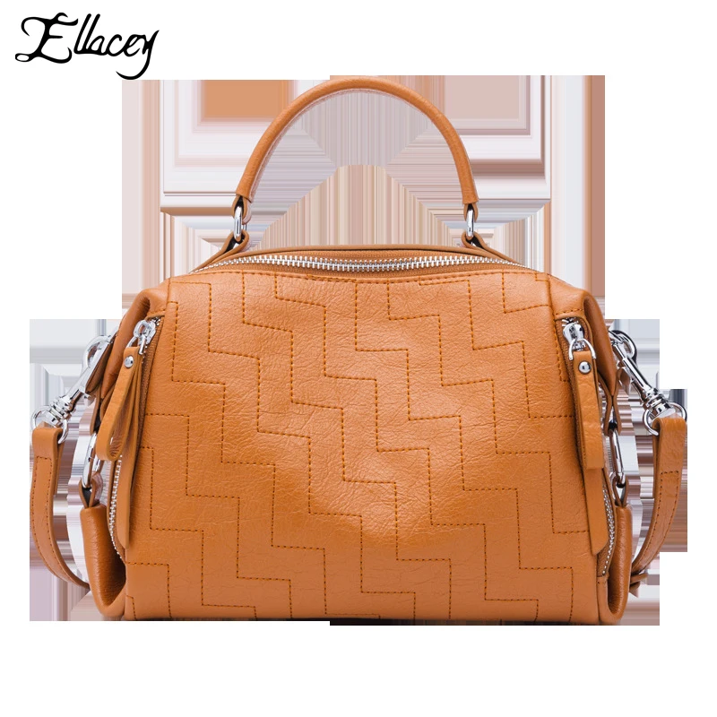 

2019 Vintage Pillow Genuine Leather Women Messenger Bag Luxury Office Work Bag Casual Zipper Female Shopping Crossbody Bag Bolsa