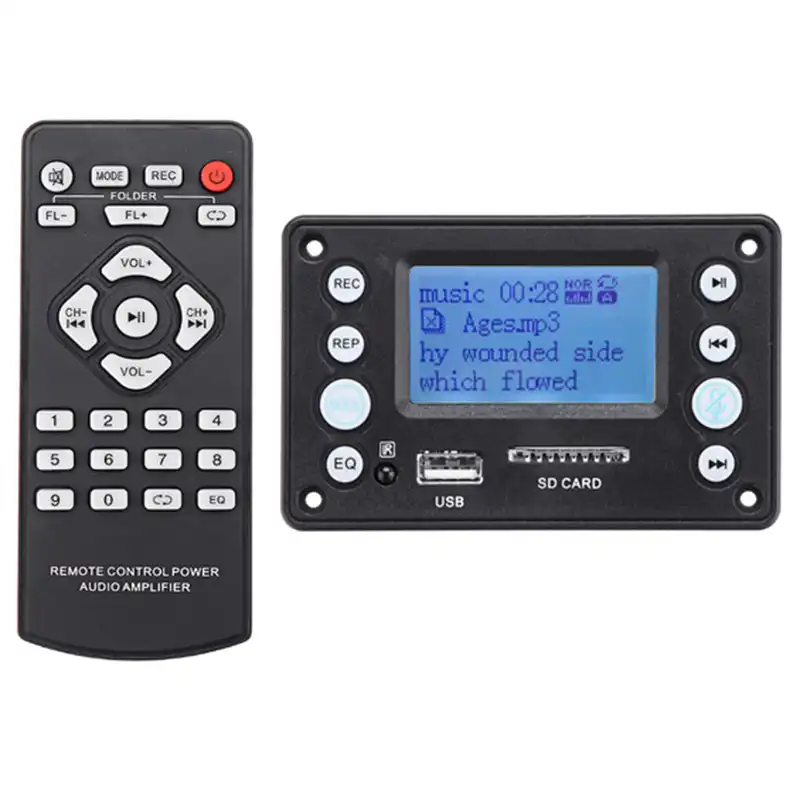 Qinghengyong USB MP3 de Tarjeta inal/ámbrica Bluetooth 12V Bordo decodificador Lector Decodificador de Audio M/ódulo Junta FM TF de Radio PCBA Accesorios del Coche 1 1