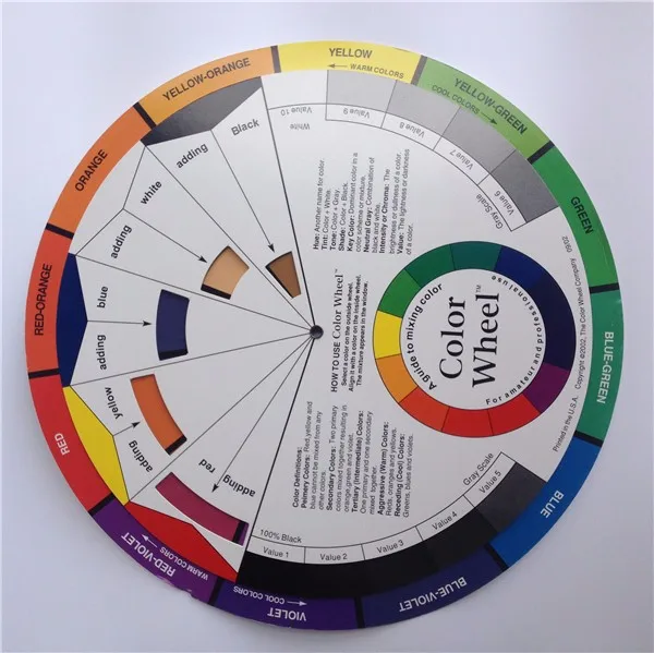1 шт. пигмент татуировки Цвет колесо постоянного Макияж чернила татуировки Цвет смешивания руководство Бумага татуировки Цвет плиты