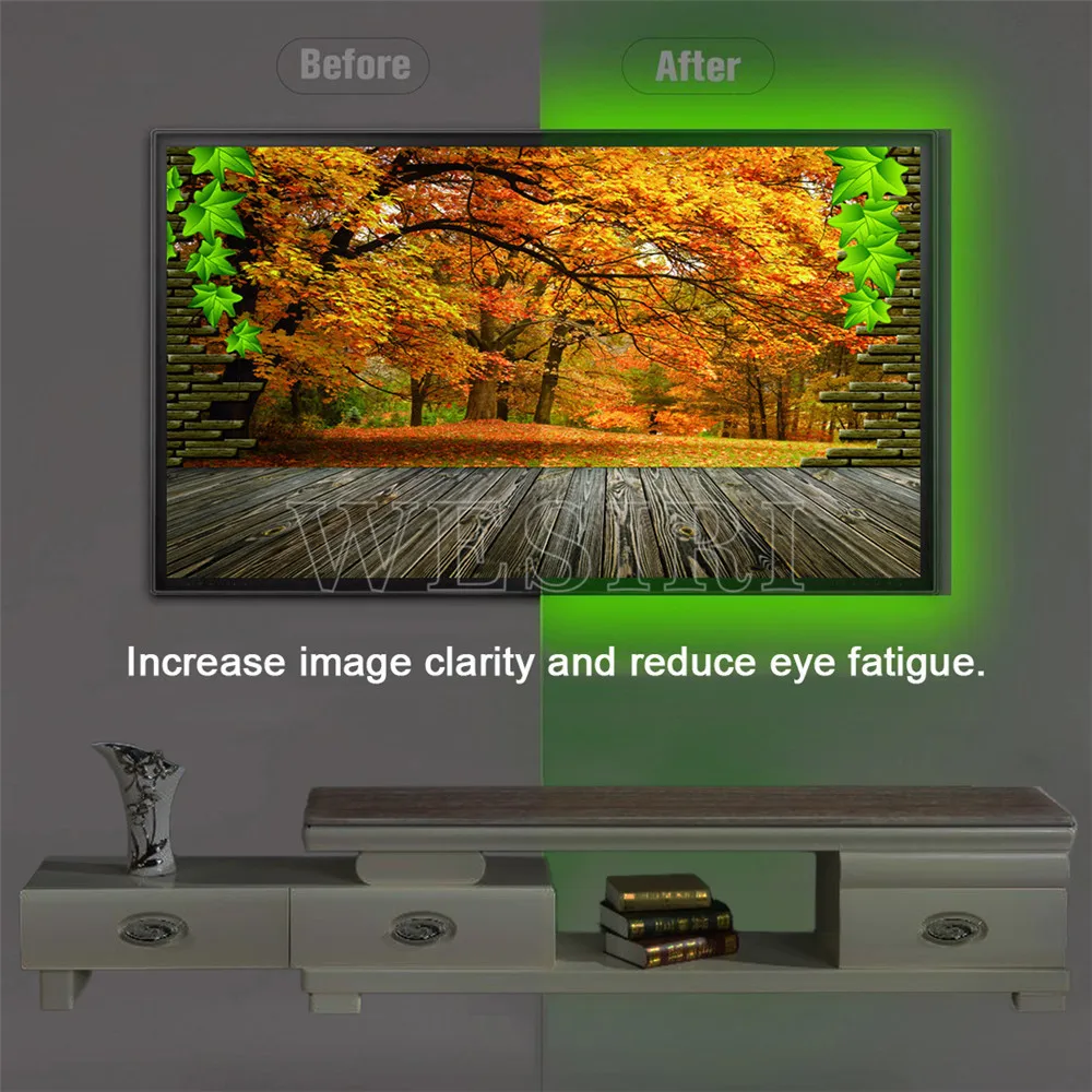 СВЕТОДИОДНЫЙ Телевизор с подсветкой 3 м/5050 футов RGB светодиодный свет полосы для 30-60 дюймов HD tv смещенное освещение с USB музыкальным пультом дистанционного управления