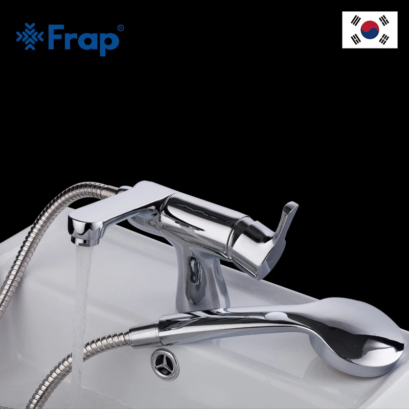 

Frap chrome plated barss bathtub faucets bathroom single holder dual control hand shower head Adjustable faucet 75 Degree angle