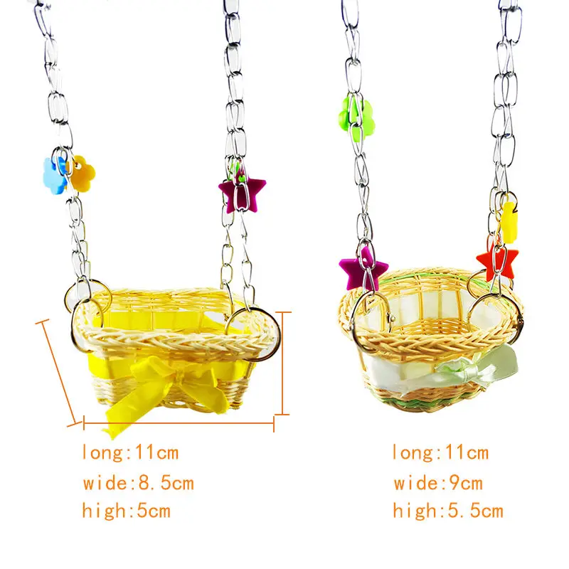 DIY Pet Bird Parrot Parakeet Budgie Hanging Swing Nest Hatching Stand Hammock Toy 2 Types