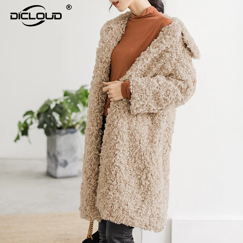 Chic X Long Leopard Faux Fur Coat Jacket Winter Fashion New Pocket Outerwear Thick Warm Cozy Faux Mink Fur Overcoat Female