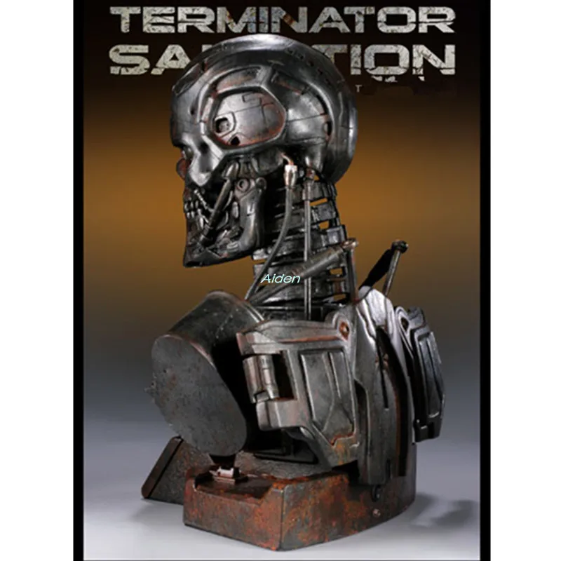2" Статуя Терминатора T-600 бюст Терминатор голова робота портрет PF Скелет с светодиодный светильник GK фигурка игрушки 56 см B1093