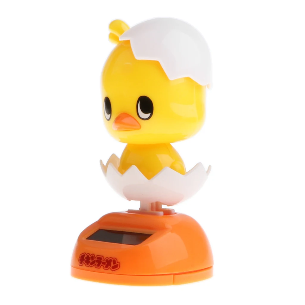 Solar Powered Yellow Colored Chick Dancing Ornament Animal Doll Toy Car