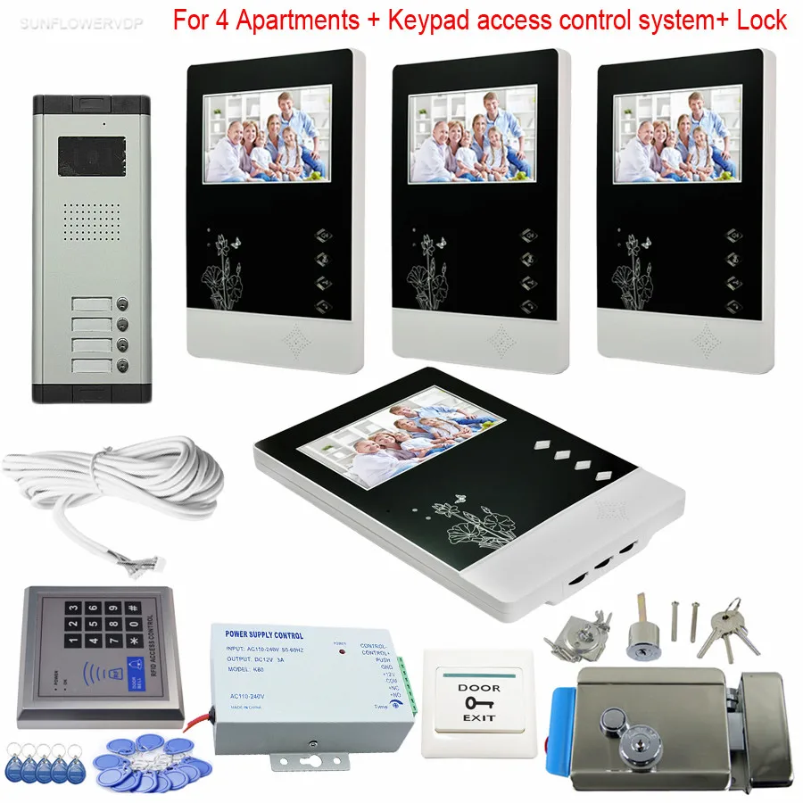 Buy 4 Apartments Video door phones systems 4
