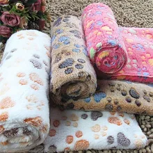 Pet Bed Mats Sleep Flora Paw Print Dog Cat Puppy Fleece Soft Blanket Pet Dog Beds Mat For Pet Cat Small Dog Supplies
