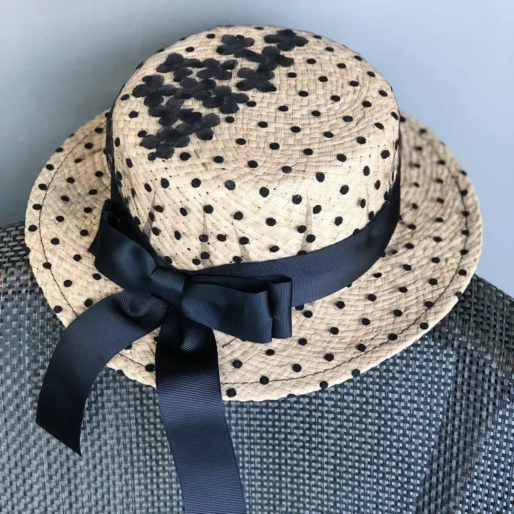 2019Dot обертывание Raffia шляпа женская версия Шляпы Весна и лето морской уровень топ шляпа лук приморский праздник дикая чистая красная шляпа