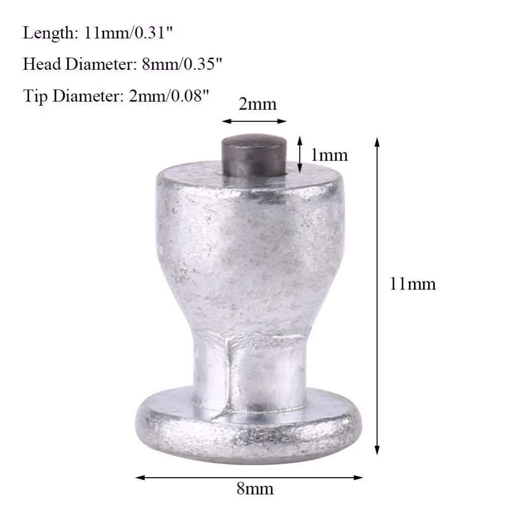 100 шт. 8 мм/0,3" винты для шин, шипы для шин для снега, шипы для автомобилей, внедорожников, квадроциклов, противоскользящие винты