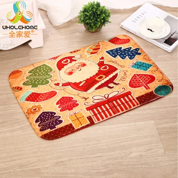

Home Textile New Year Gift Christmas Patterns Door Mat Polyester Flannel Fleece Fabric Floor Mat Carpet Decoration 40x60CM 1 PCS