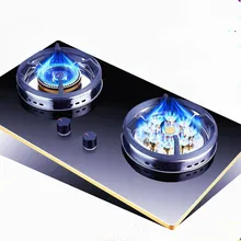 Home Major Natural Liquid Gas Built in Hobs Stove Dual Cooker Embedded Intense Fire Knob Cooktop