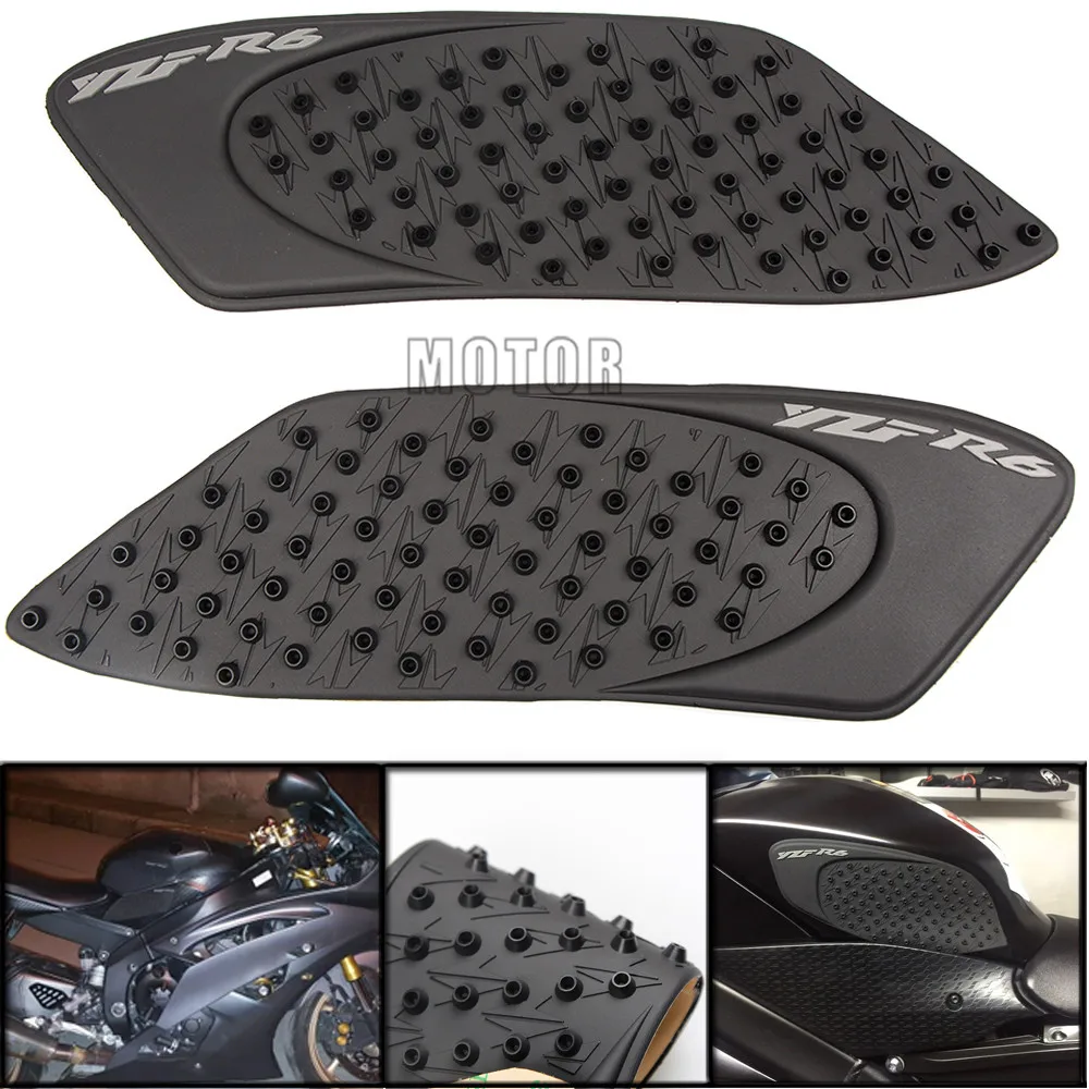 

For Yamaha YZF R6 YZF-R6 YZFR6 2006 2007 Motorcycle Anti Slip Gas Oil Fuel Tank Traction Pad Protector Knee Side Decal Sticker