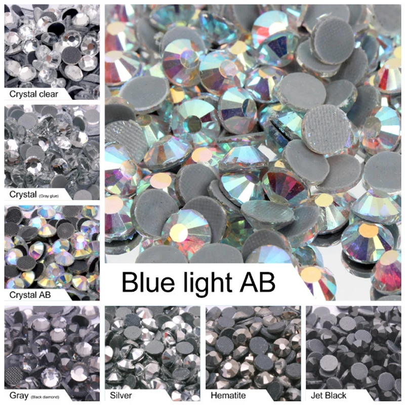 

Hot sale Mix size Hotfix Rhinestone Crystal AB SS6-SS30 Flatback stone For Garment Free shipping