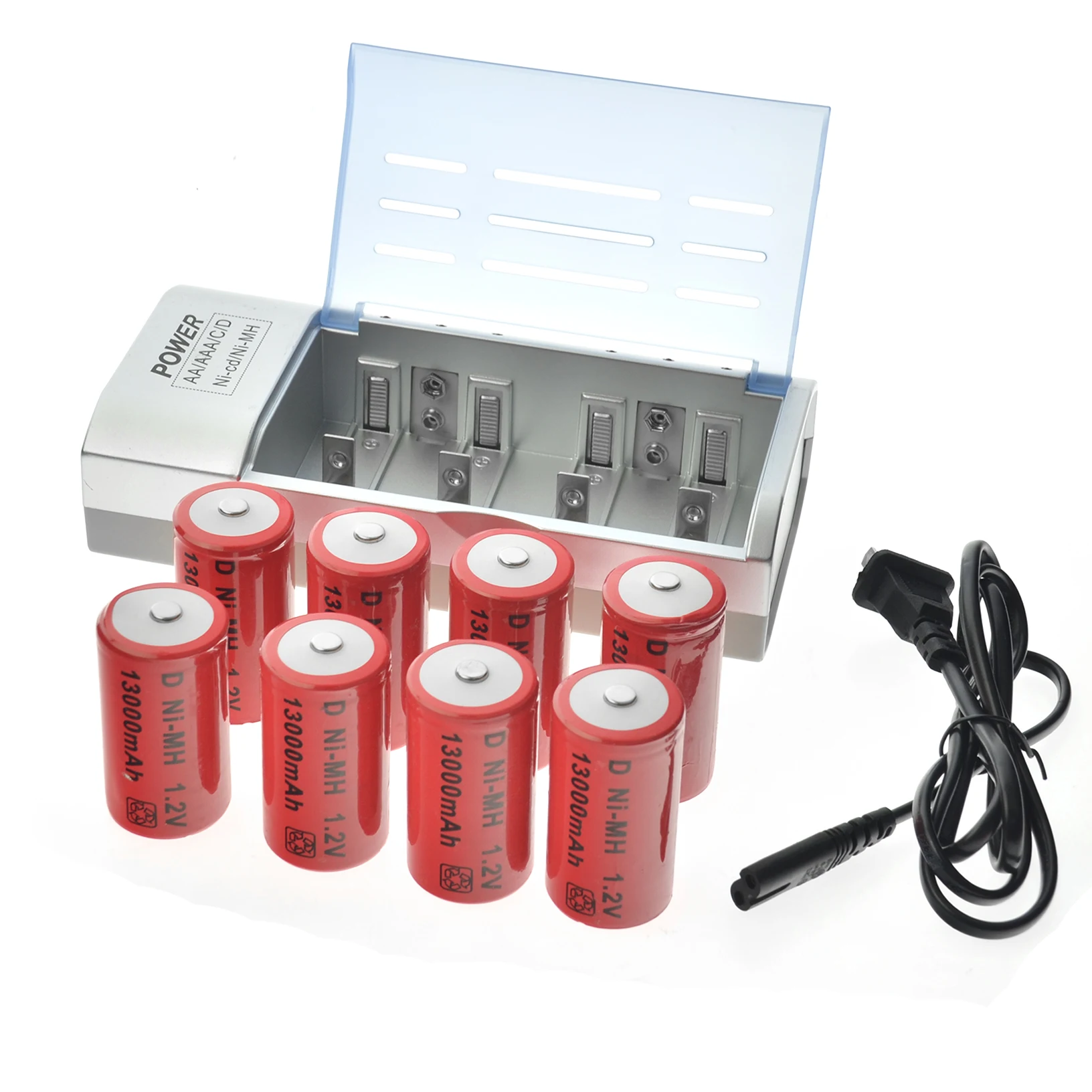 EBL C Size Battery Adapters Use for Ni-MH Rechargeable AA Battery Cells 4 Pack