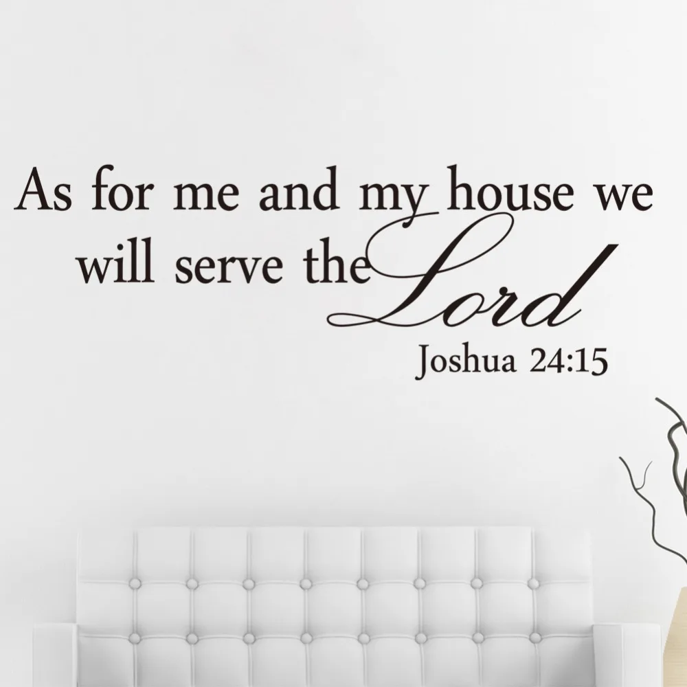 We Will Serve The Lord Christian Wall Paper Decals vintage kitchen Bedroom Living Room Wall Sticker Home decoration