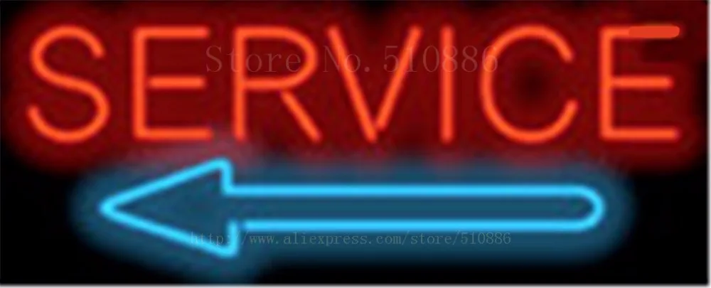 US $138.60 Service with Left Arrow Car Tube Neon sign Beer Club Handcrafted Automotive signs Shop Store Business Signboard Signage 17x14