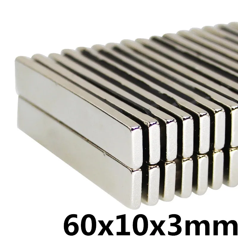 

3pcs magnet 60x10x3 mm Strong Rare Earth Block square Neodymium 60mmx10mmx3mm Permanent magnets 60*10*3 mm