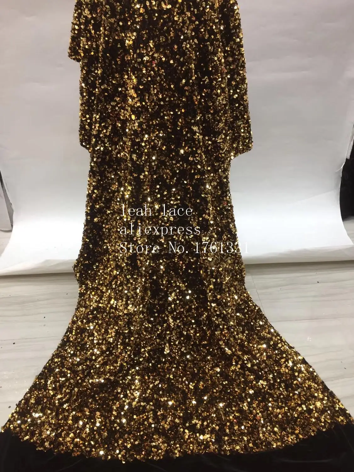 

5yards/bag 6 color flannelette bottom three-dimensional laminated sequins embroidery high-grade fabrics used for wedding dress