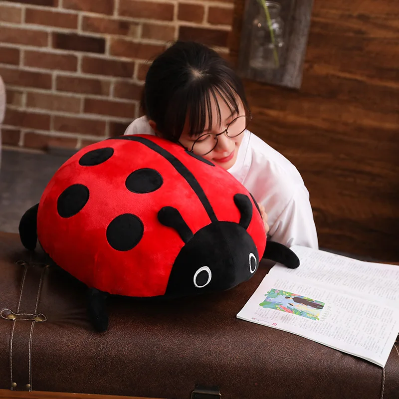 cute fat cartoon ladybird plush baby toy doll soft throw pillow toy stuffed animal  funny animal  birthday gift for kids friends