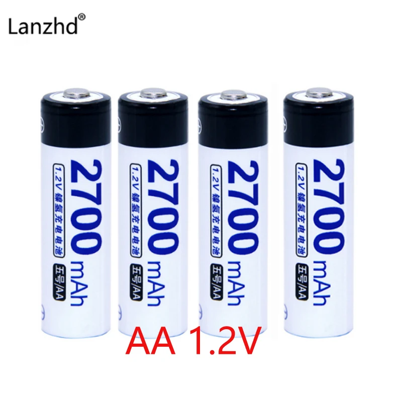 

AA rechargeable batteries 1.2V battery 2700mA Ni-MH Batteries in Actual High Capacity Batteries Cell For toy Cameras
