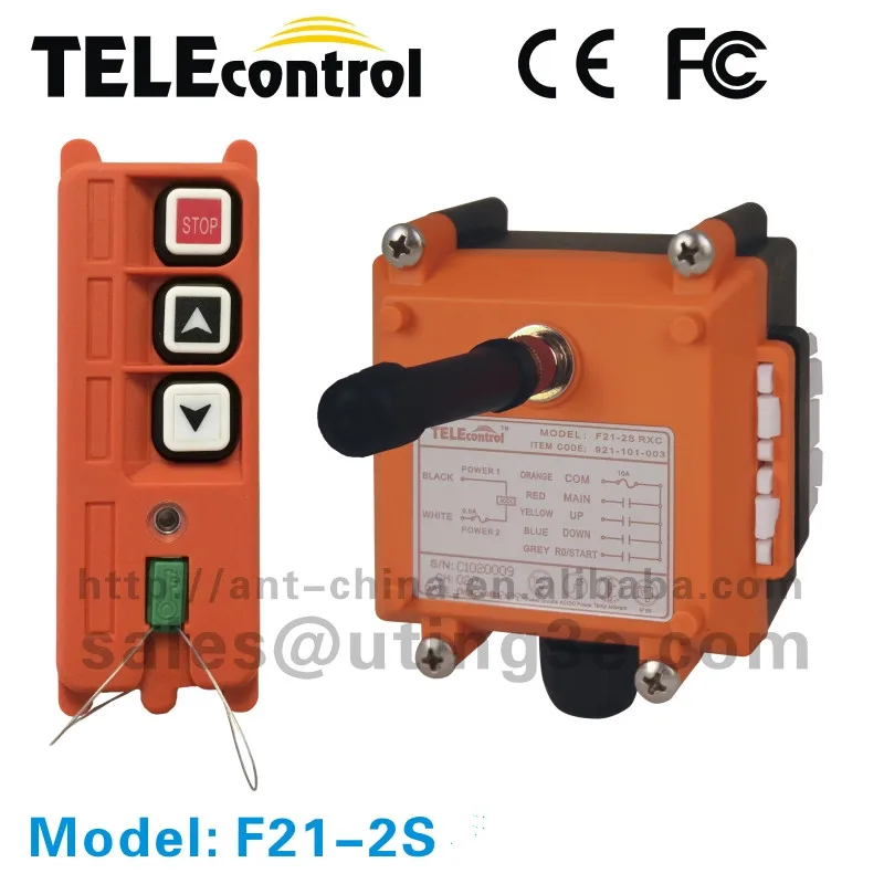 

F21-2S two single speed buttons channels crane radio industrial remote control hoist traveling crane for discount